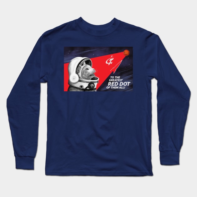 Soviet Cat - To the Greatest Red Dot of Them All! Long Sleeve T-Shirt by nathannunart